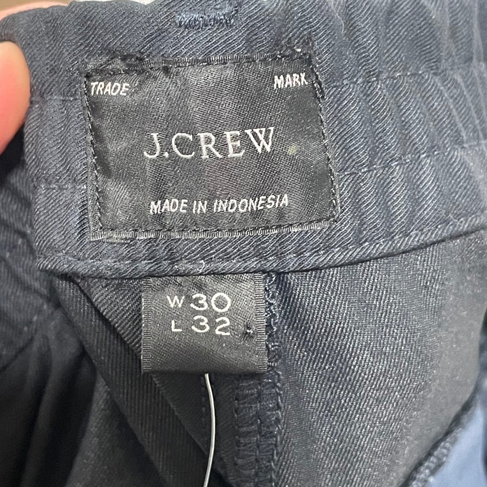 J. Crew 484 Slim Stretch Chino Pants Mens 30x32 Black Side Zip Flat Front - Picture 9 of 10